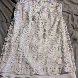 White Lace Halter Dress